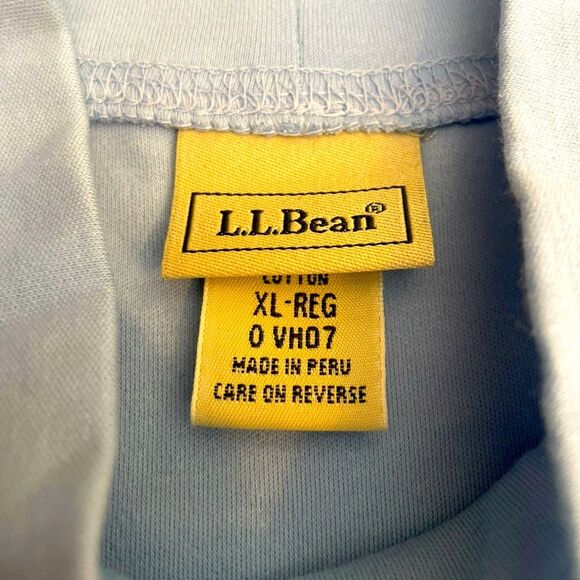 LL Bean Short Sleeve Mock Neck Supima Cotton Shirt Womens Size XL Light Blue - Picture 5 of 8